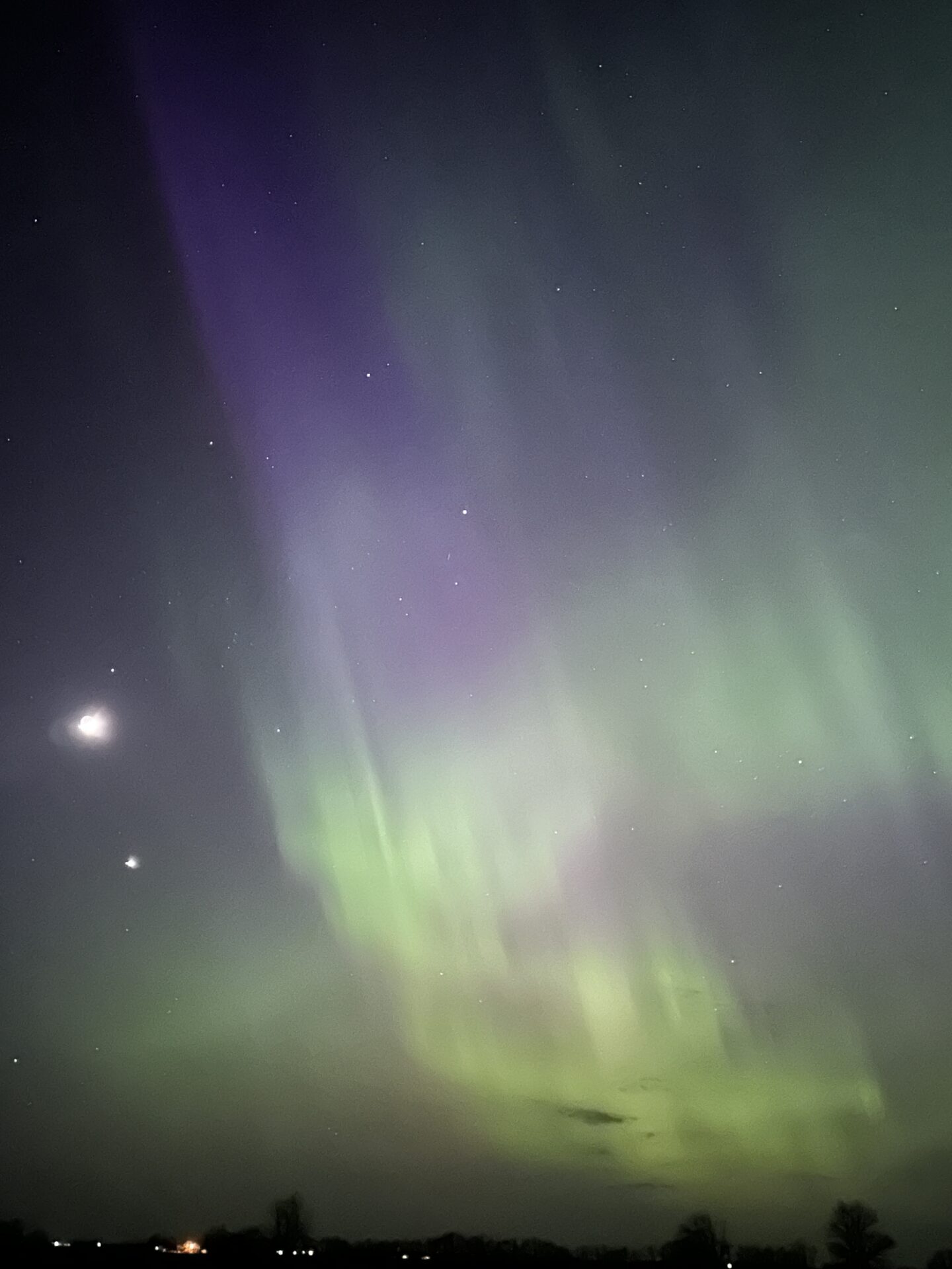 The northern lights shine the night Sunday, April 23 west of Aberdeen. Photo courtesy of Mike Scott