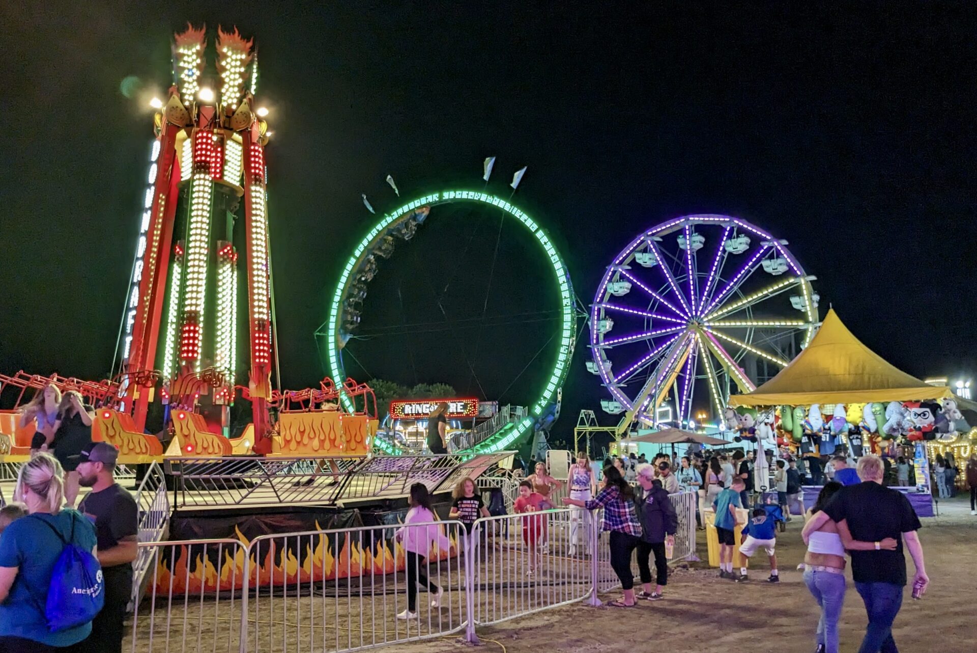 The colors of the midway attracted you people Friday night at the Brown County Fair. Aberdeen Insider photo by Scott Waltman