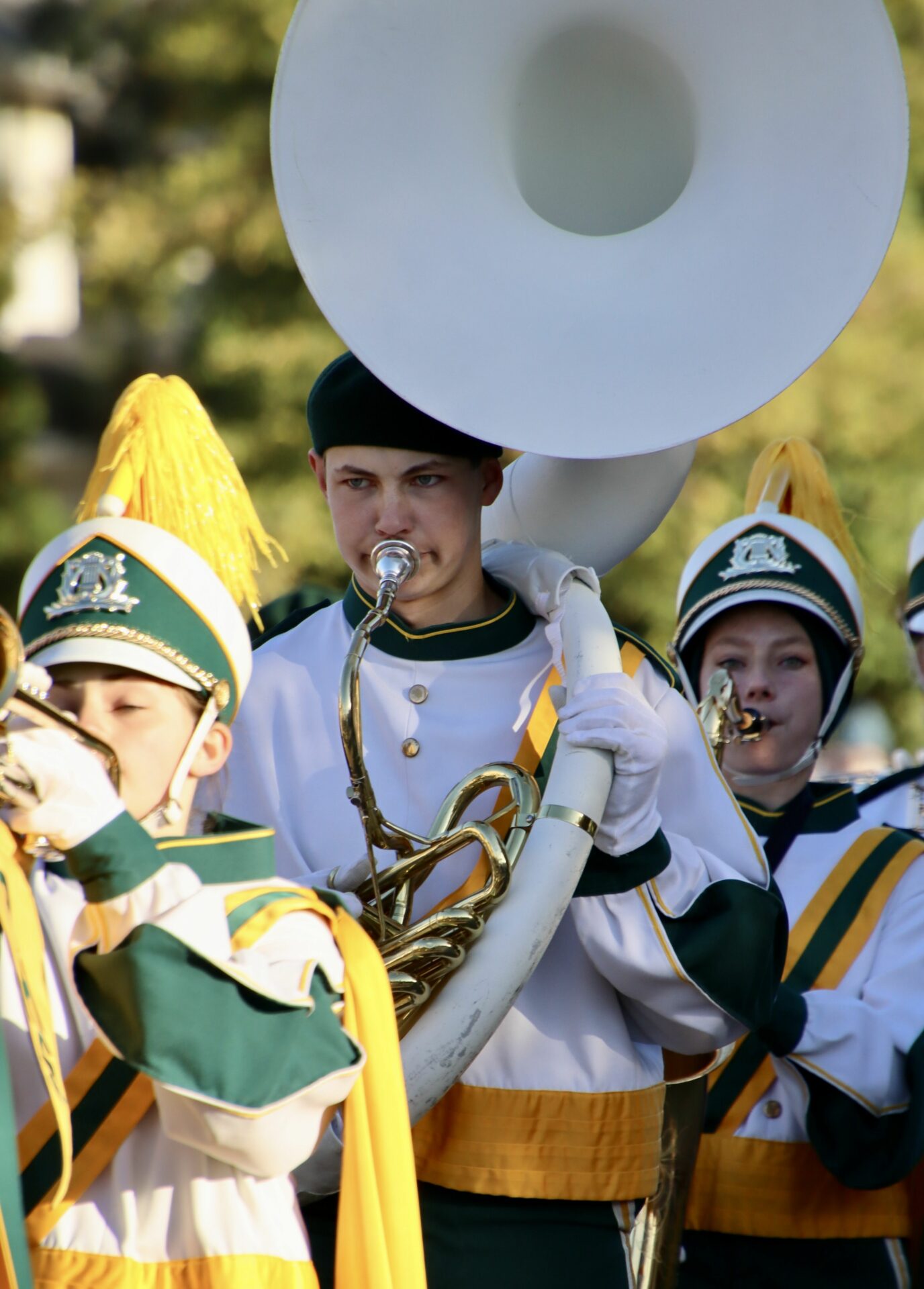 The marching band from Aberdeen Roncalli was in the Northern State homecoming parade on Saturday, Oct. 7. Aberdeen Insider photo by Scott Waltman