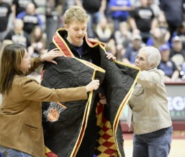 Wesley Wittler of Sully Buttes won the Spirit of Su Award at the 2026 State B boys basketball tournament. Photo Courtesy of South Dakota Public Broadcasting.