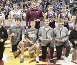 2026 State B boys basketball all-tournament team.