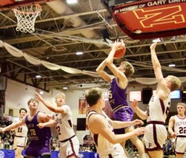 The Barnett Center is hopping this weekend with thousands of fans in town for the 2026 Class B State Boys Basketball Tournament. Photo by Scott Waltman of the Aberdeen Insider and courtesy of South Dakota Public Broadcasting.