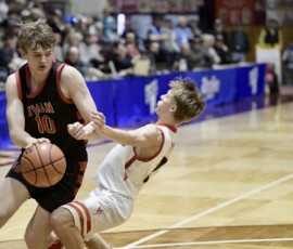 The Barnett Center is hopping this weekend with thousands of fans in town for the 2026 Class B State Boys Basketball Tournament. Photo by Scott Waltman of the Aberdeen Insider and courtesy of South Dakota Public Broadcasting.